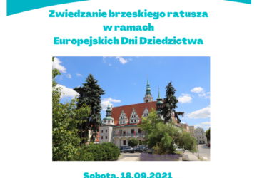 Plakat informujący o zwiedzaniu brzeskiego ratusza w ramach Europejskich Dni Dziedzictwa
