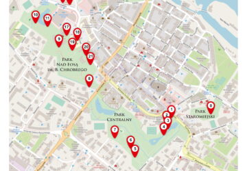 Mapa trasy Szlakiem Pomników Przyrody i innych ciekawostek
