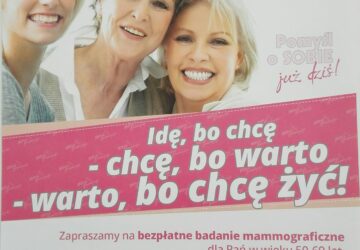 Plakat badań mammograficznych w Brzegu